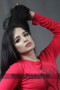 Zaisha Khan professional fashion model posing for portfolio photoshoot with elegant and confident look