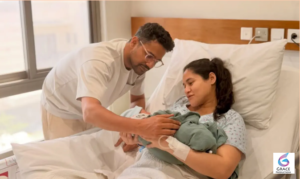 Ali Gul Pir celebrates his first Father’s Day with wife Dr. Azeemah Nakhoda and newborn son Salar, sharing heartfelt family moments and special gifts.