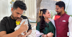 Ali Gul Pir shares a joyful family photo with his wife and newborn son Salar while celebrating his first Father's Day.