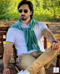 Stylish portrait of Danish Taimoor, known for his successful television dramas.