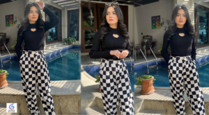 Rimha Ahmed smiling during a photoshoot, showcasing her rising career in Pakistani dramas and entertainment industry.