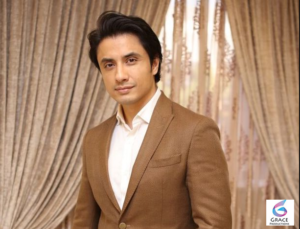 Ali Zafar portrait highlighting his career as a singer, actor, and songwriter.