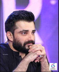 Hamza Ali Abbasi posing during a public event in 2026 with his signature confident style.