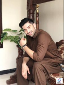 Muneeb Butt posing for a portrait during a television drama photoshoot in 2026.