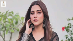 Namra Shahid posing during a photoshoot, showcasing the Pakistani actress known for her television dramas and modeling career.