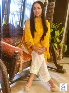 Nimra Khan Pakistani television actress posing for a photoshoot with a stylish look