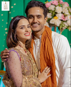 Rabya Kulsoom captured in an elegant ethnic outfit during a promotional shoot for a Pakistani television project.