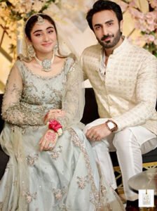 Pakistani actress Zoha Tauqeer showcasing her elegant style during a television promotional photoshoot.