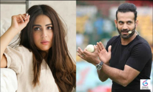 Ushna Shah posing elegantly in a stylish outfit during a professional portrait session in 2026.