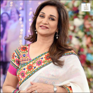 Bushra Ansari posing elegantly during a television appearance