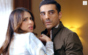 Ushna Shah portraying Wafa alongside Usama Khan in Ghair