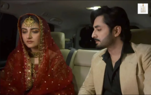 Hiba Bukhari portraying Dua alongside Danish Taimoor in Jaan Nisar