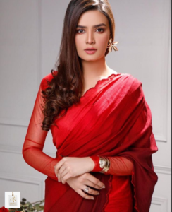 Kiran Haq showcasing her elegant look in a traditional Pakistani outfit