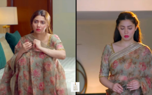 Mahira Khan as Mehreen alongside Usman Mukhtar and Kubra Khan in the Pakistani drama