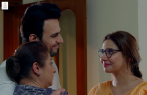 Mahira Khan, Usman Mukhtar and Kubra Khan during their Hum Kahan Ke Sachay Thay drama scenes