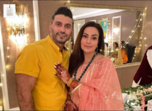 Sadia Imam smiling in a stylish Pakistani outfit