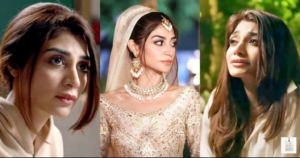 Zoya Nasir posing elegantly in a traditional Pakistani outfit