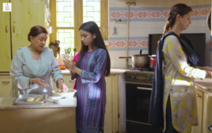 Sunita Marshall and Hassan Ahmed during their Baby Baji drama scenes