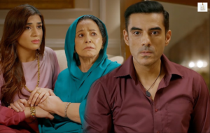 Ushna Shah in a scene from Pakistani drama Ghair