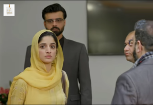 Mawra Hocane and Ameer Gilani share a scene from Sabaat