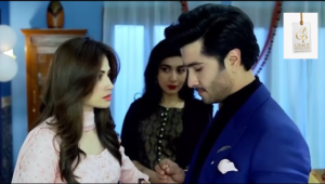 Sana Javed and Feroze Khan portraying Khaani characters in a dramatic scene