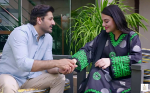 Shazeal Shoukat on the sets of Adawat with Syed Jibran