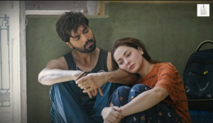 Hania Aamir as Sharjeena in a memorable scene from Kabhi Main Kabhi Tum with Fahad Mustafa.
