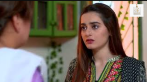 Aiman Khan and Hassan Ahmed in scenes from Geo Entertainment’s drama Hari Hari Churiyan.