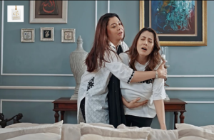 Rahat Ghani portrays her character in the Pakistani drama Meri Bahuain