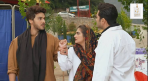 Hiba Bukhari and Ahsan Khan featured in a Pakistani drama discussion.
