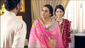 Madiha Imam portraying her character alongside Faisal Qureshi in Muqaddar