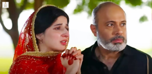 Mawra Hocane and Adnan Siddiqui in a scene from the Pakistani television serial Sammi.