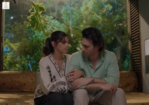 Sanam Saeed and Emmad Irfani appear together in a scene from the Pakistani drama Gulbahar.