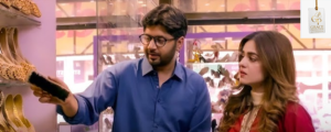 Sumbul Iqbal with Imran Ashraf during Jaal drama scenes