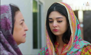 Noor Zafar Khan and Arsalan Naseer in an emotional scene from Pas-e-Deewar.